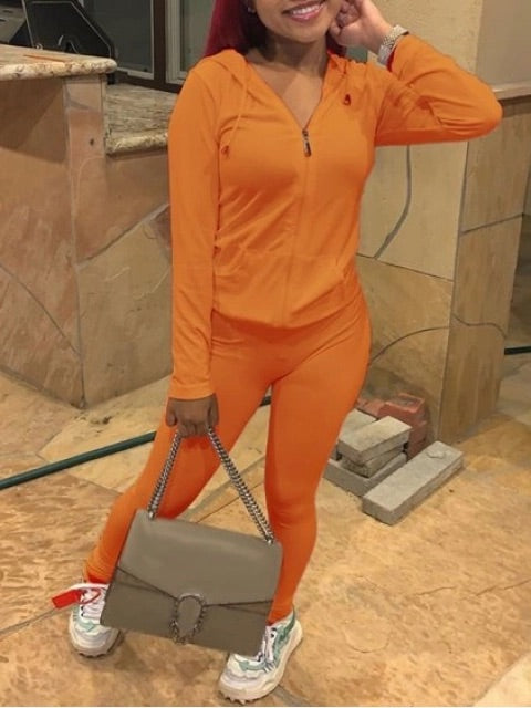 Croci Hooded Collar Kangaroo Pocket Pants Set