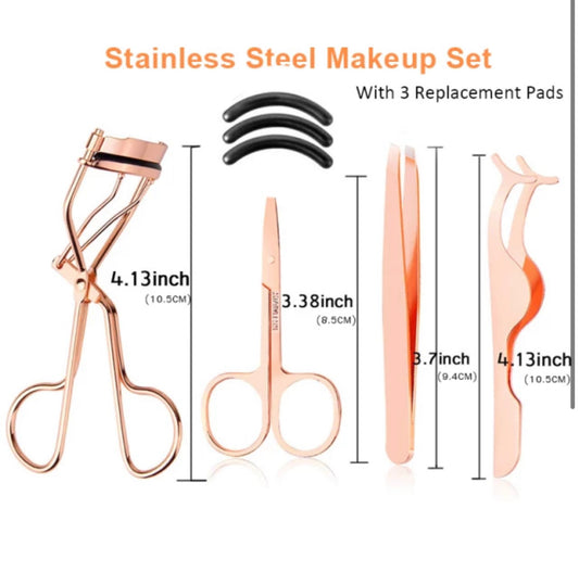 4 Piece Eyelash Clip Curl Kit Beauty Set